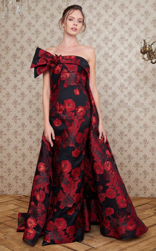 Floral Strapless Gown