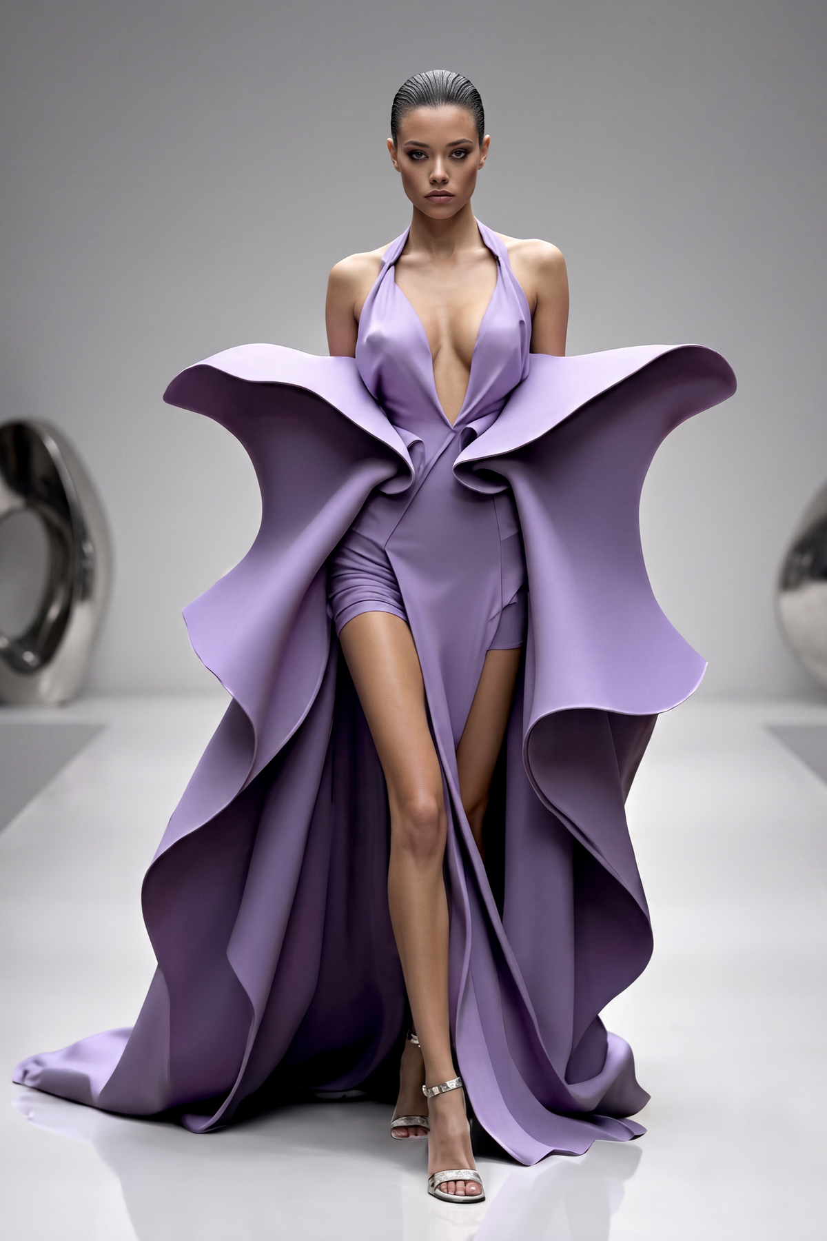 Sculpted Halter Gown