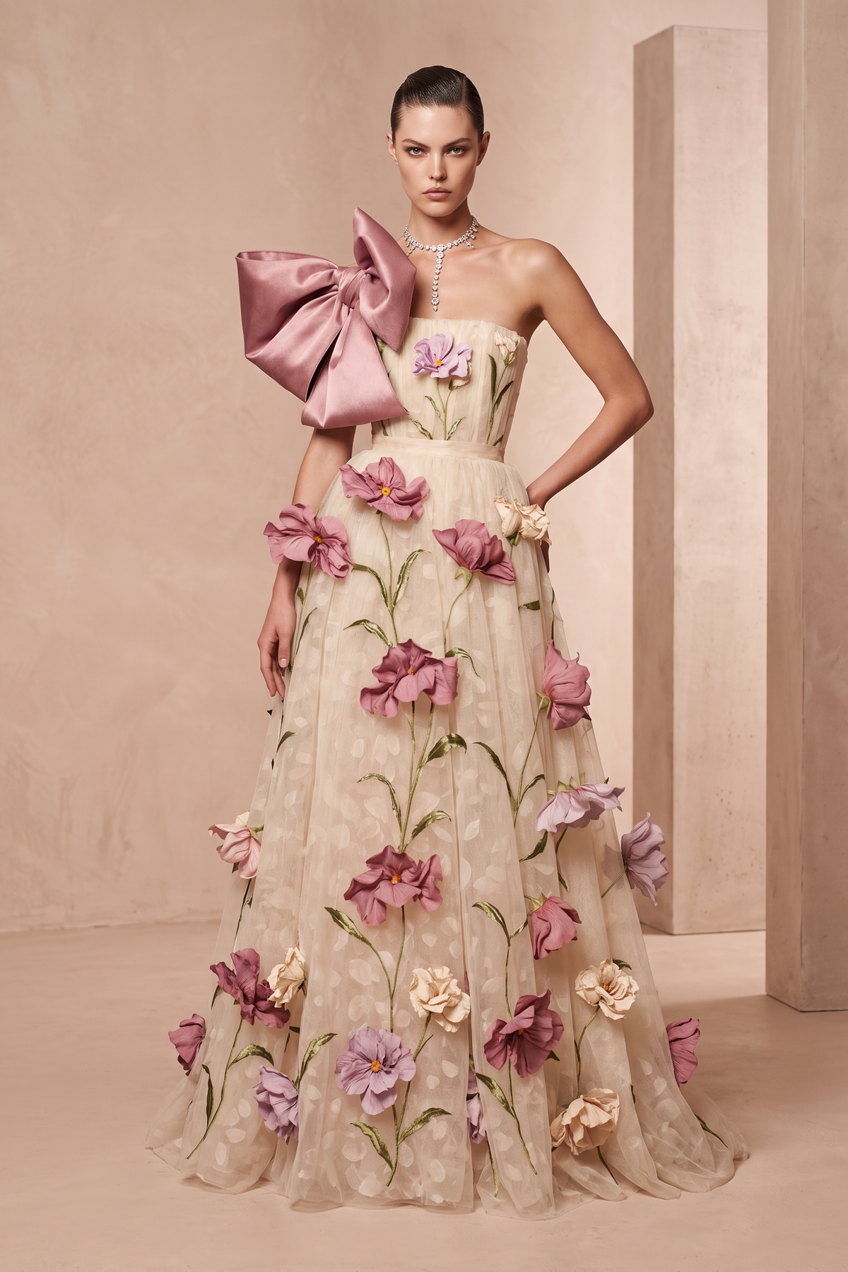 Bow Shoulder Gown