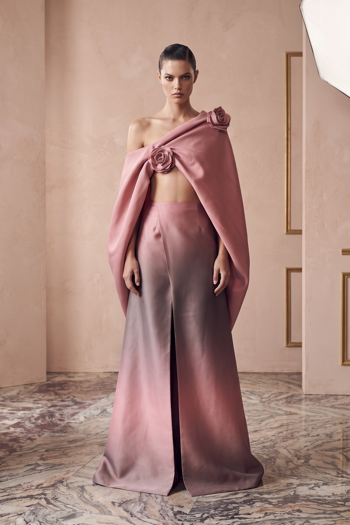 Gradient Floral 2-Piece Gown
