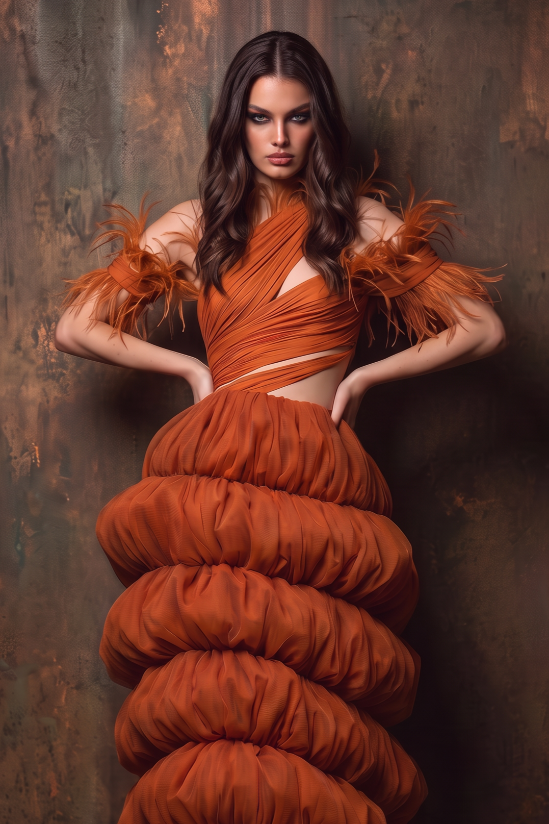 Asymmetric Shoulder Gown