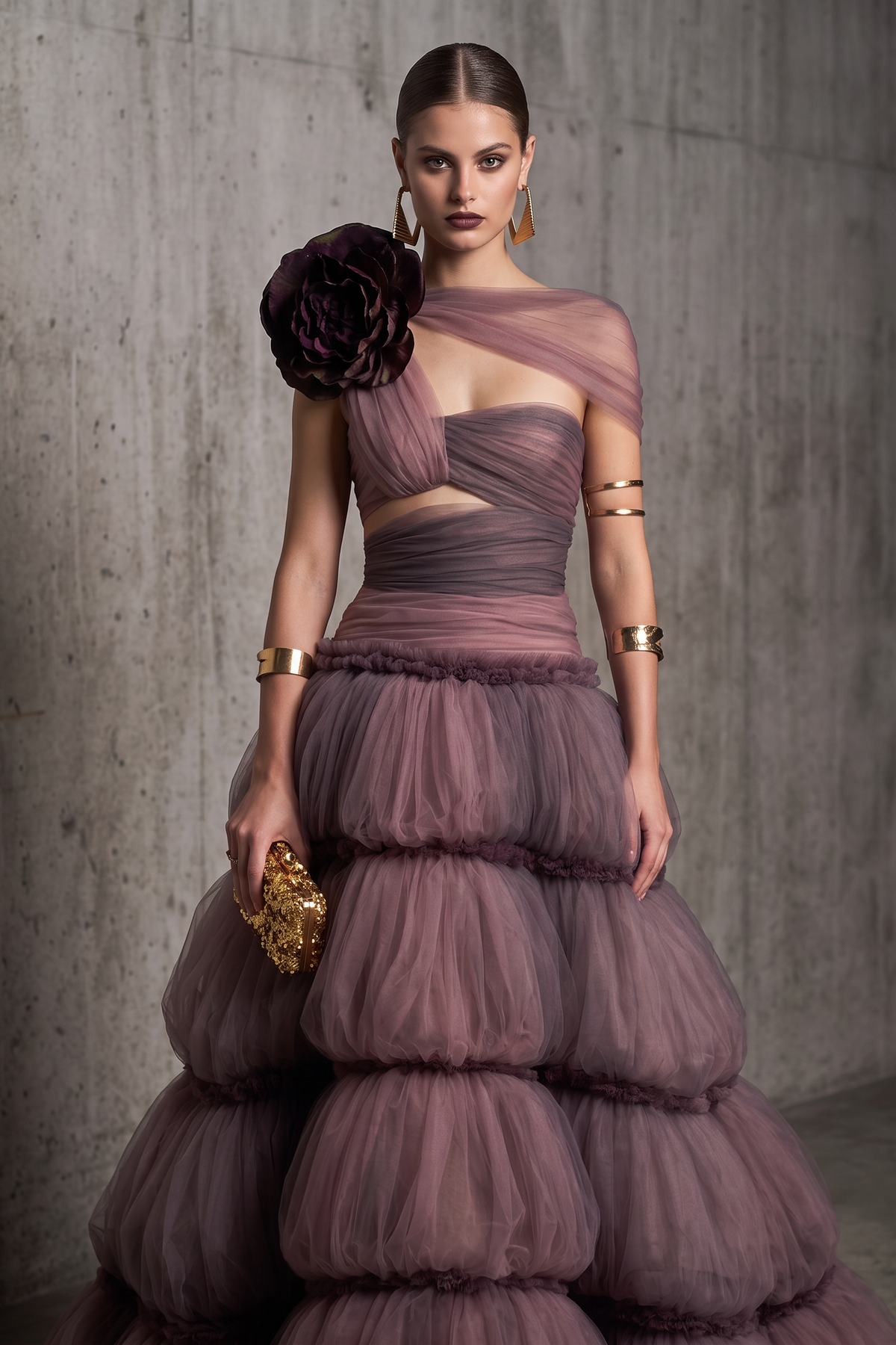 Asymmetric Evening Gown