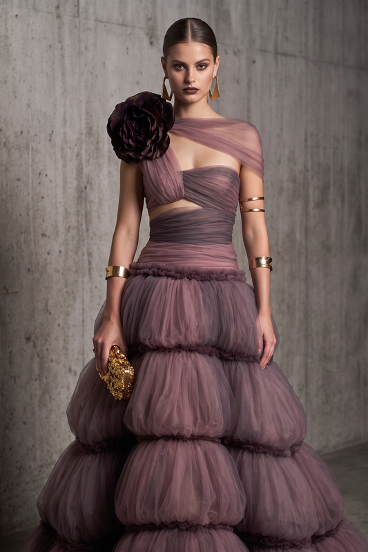 Asymmetric Evening Gown