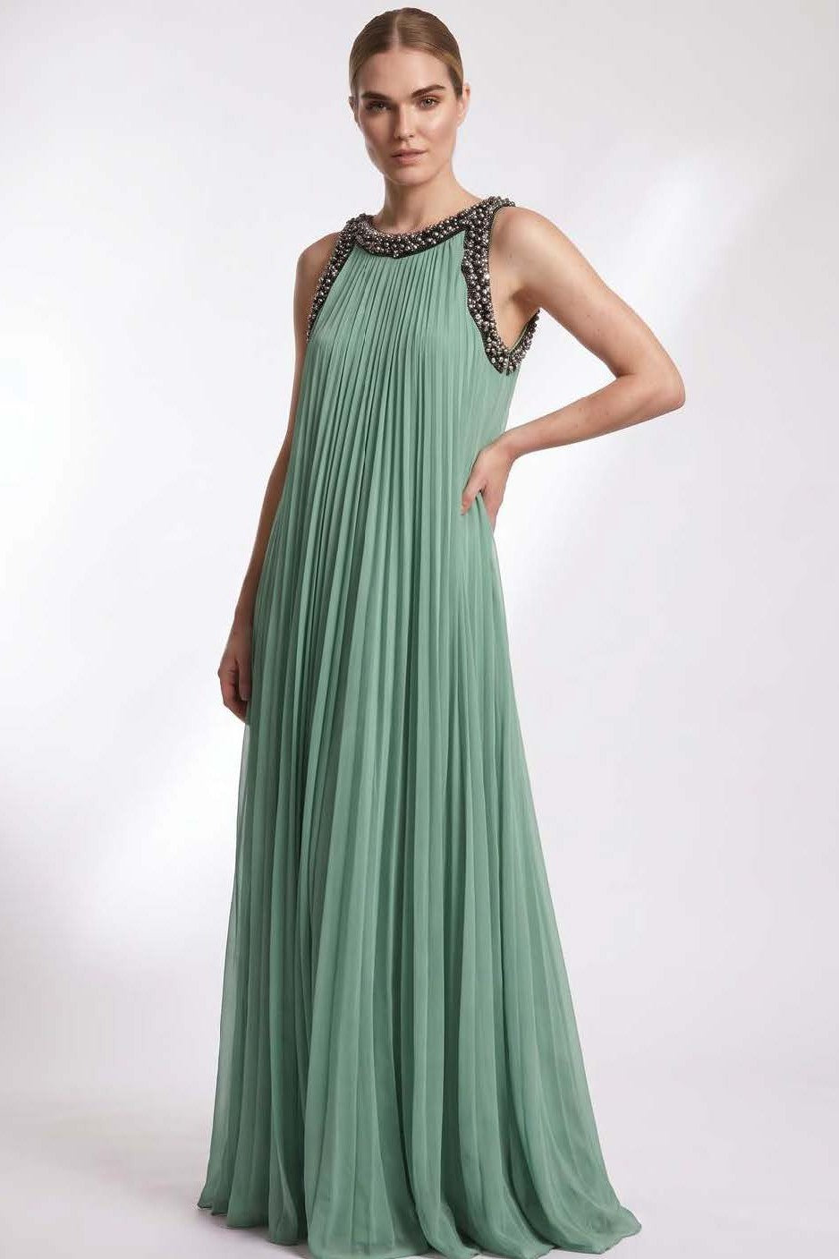 Accordion Pleat Gown
