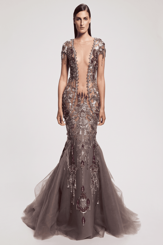 Short Sleeve Evening Gown