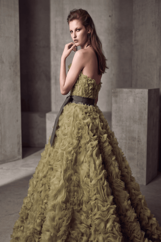 Strapless Ruffled Ball Gown