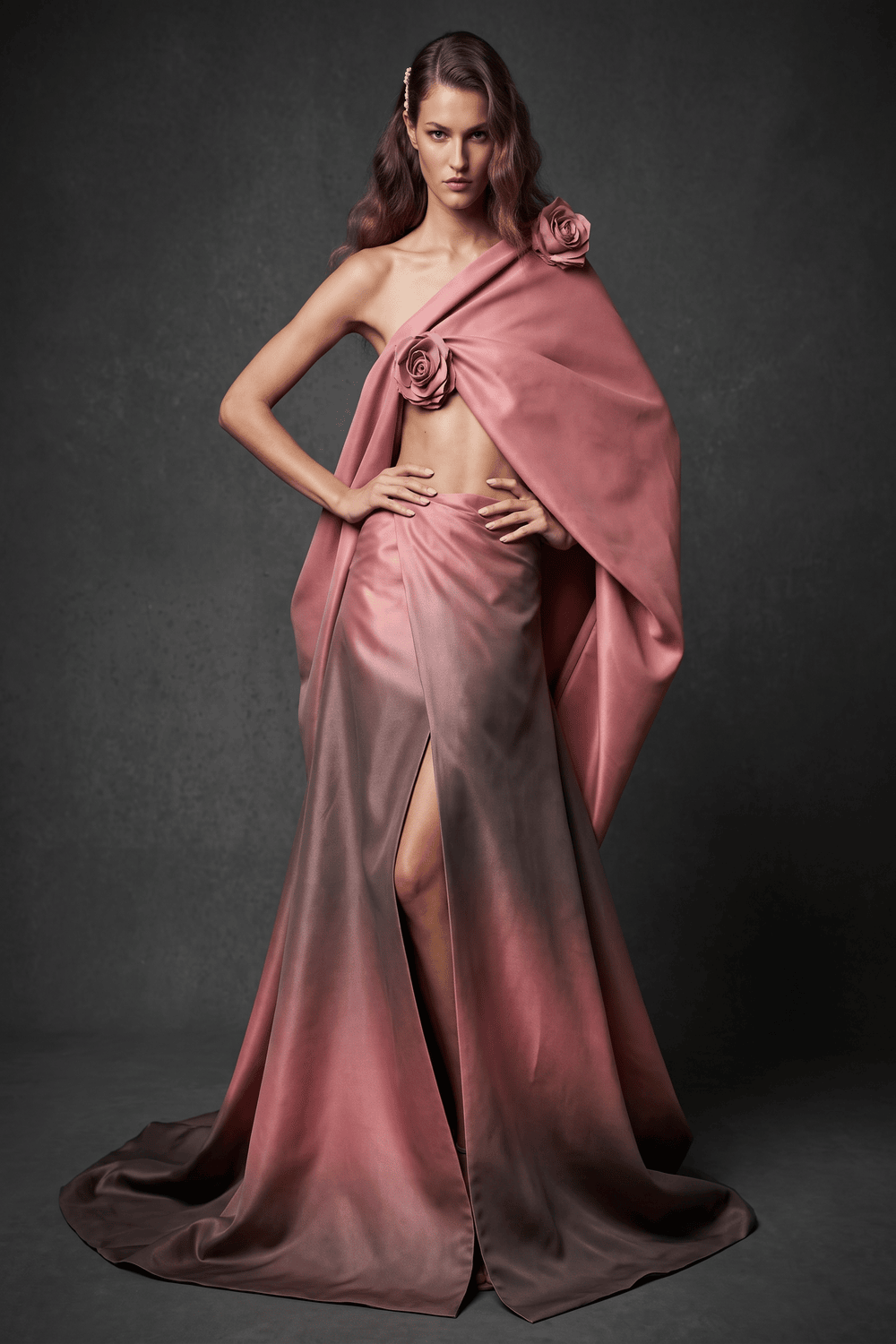 Gradient Floral 2-Piece Gown