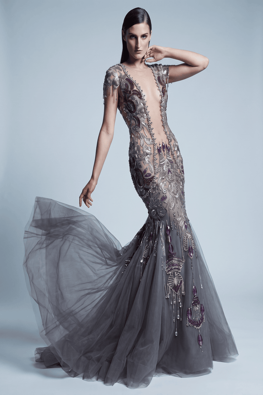 Short Sleeve Evening Gown
