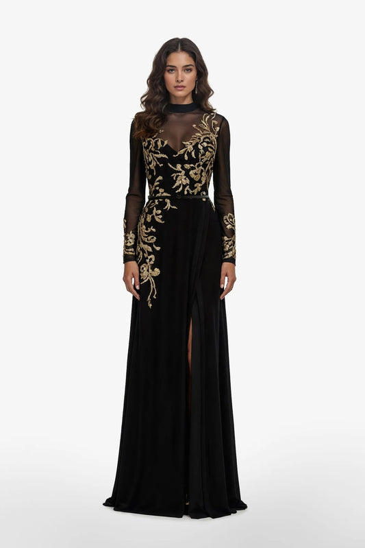 Long Sleeve Embellished Jumpsuit