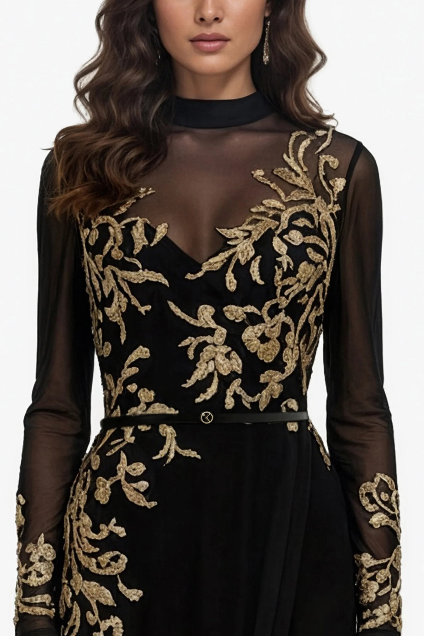 Long Sleeve Embellished Jumpsuit