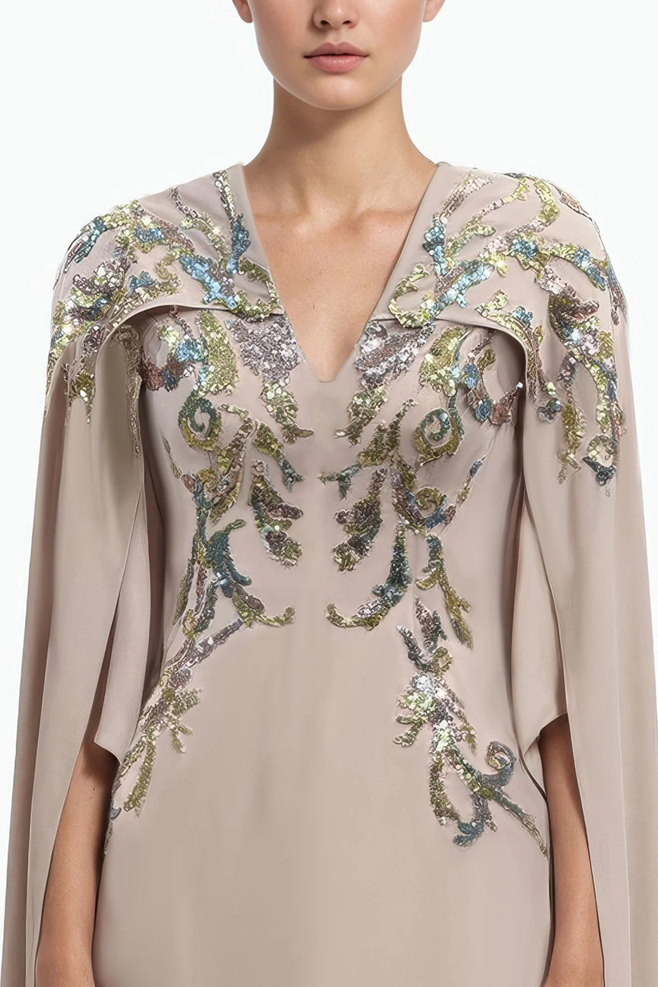 Caped Embellished Abaya