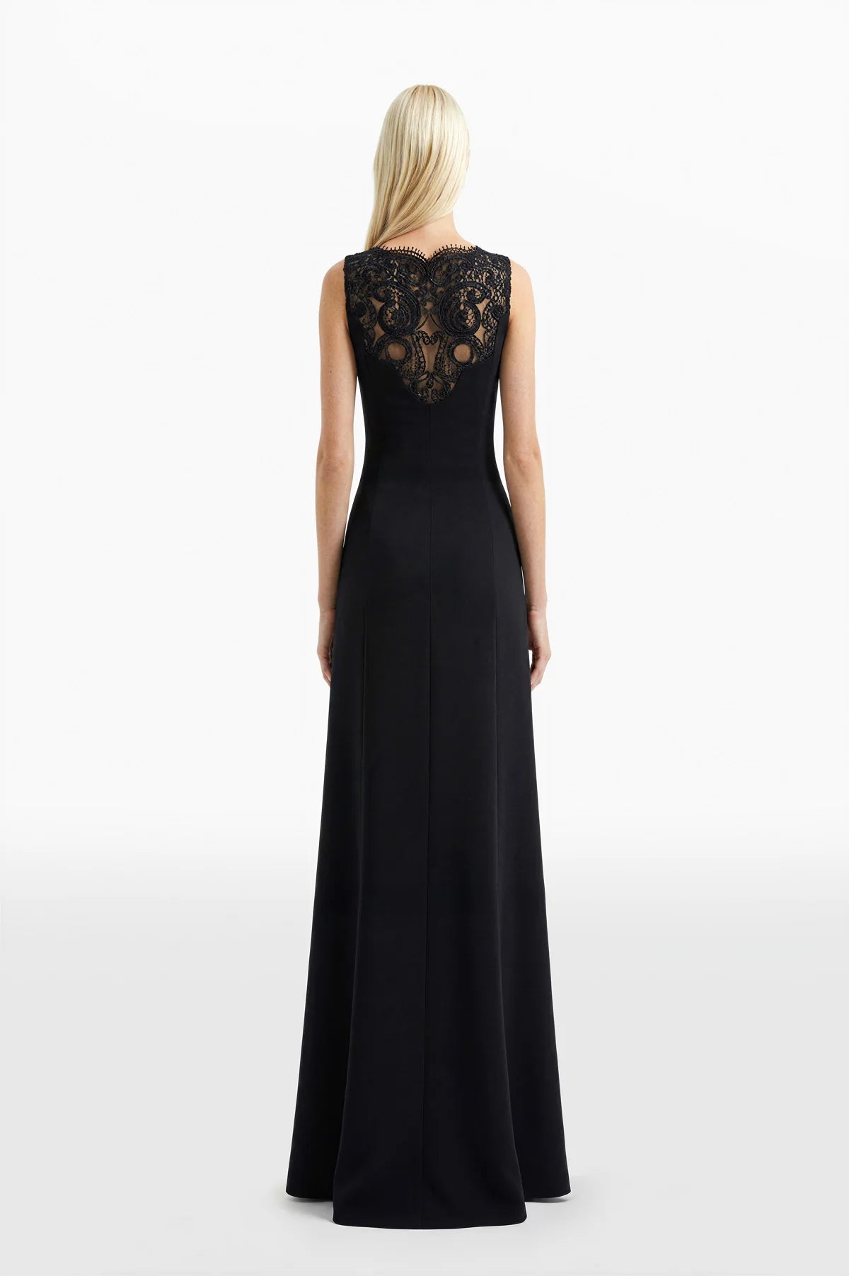 Sequined Thread Lace and Crepe Dress