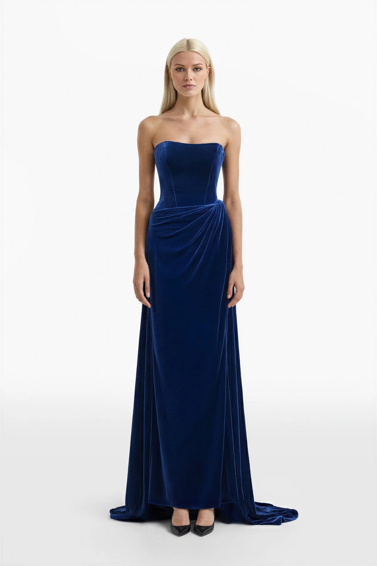 Velvet Draped Dress