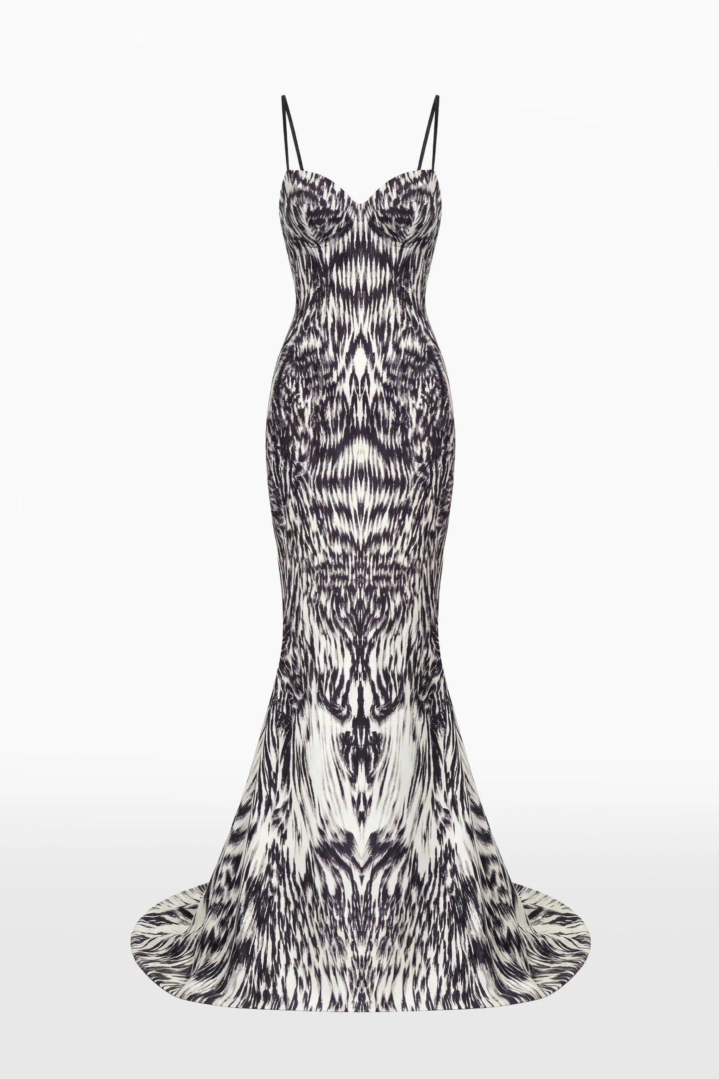 Printed Crepe Dress with Mikado Bolero