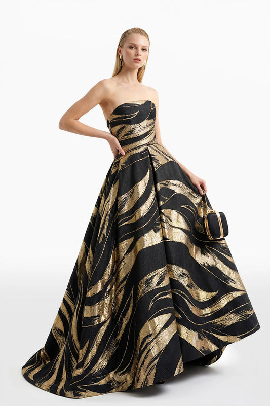 Brocade Strapless Dress