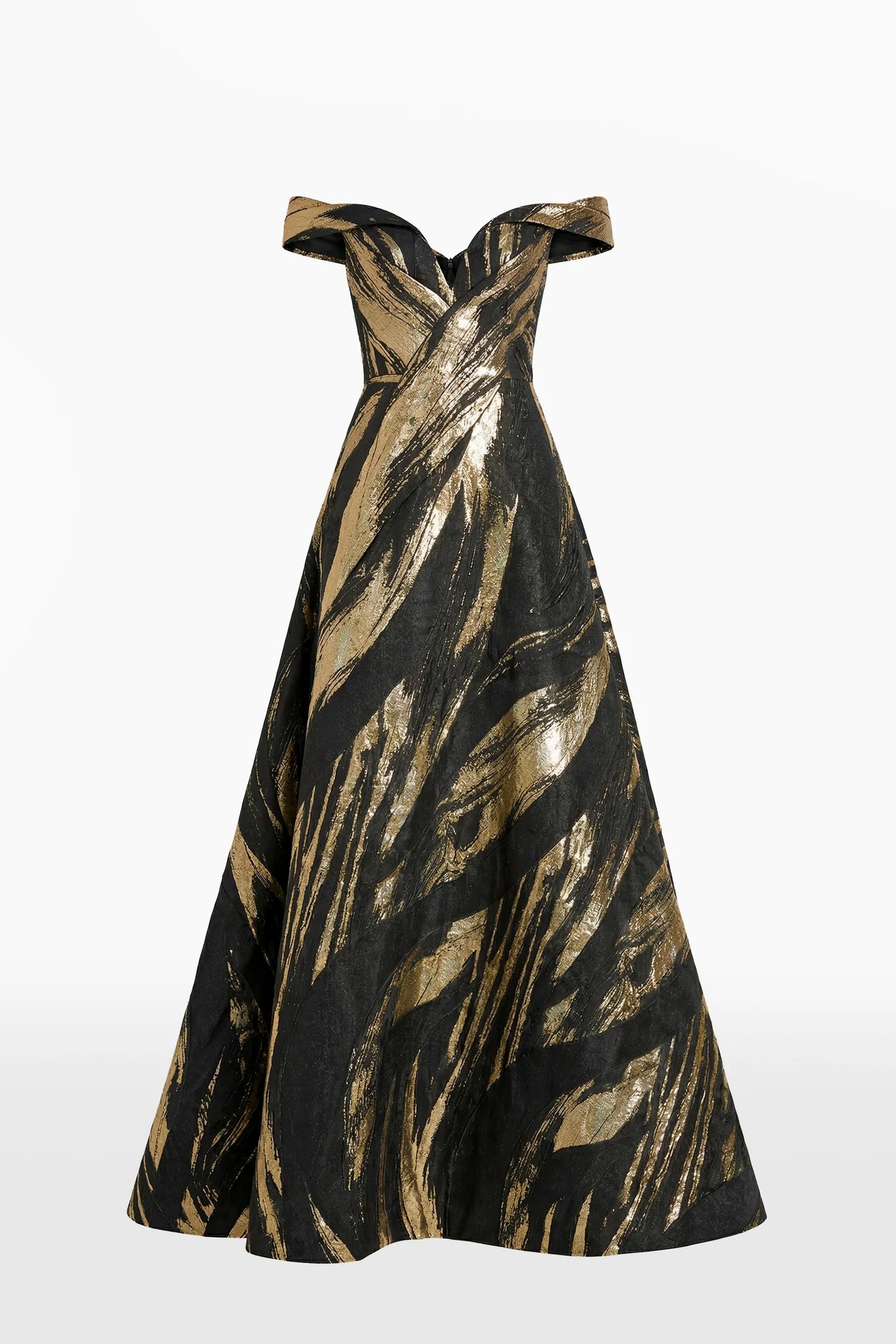 Off-Shoulder Brocade Dress