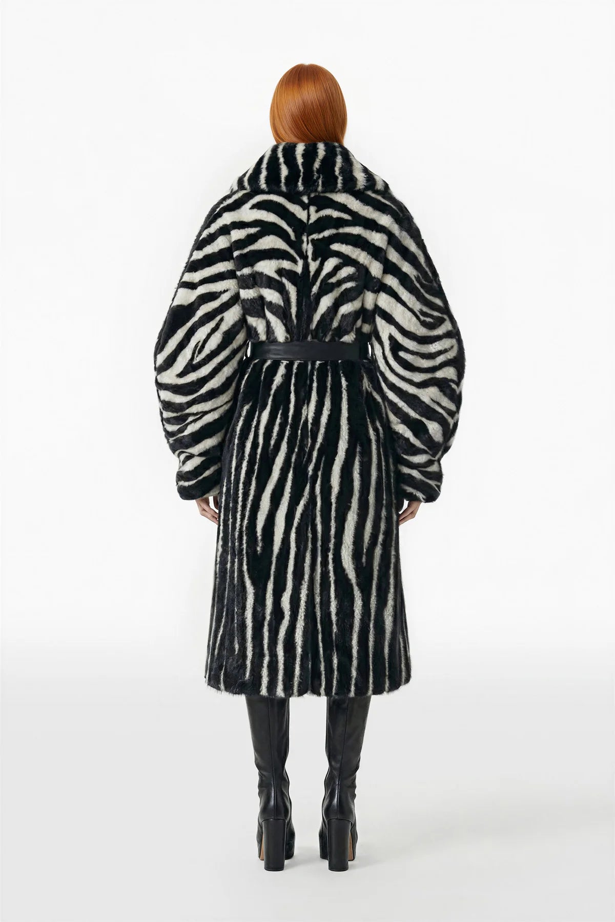 Zebra Faux Fur Coat