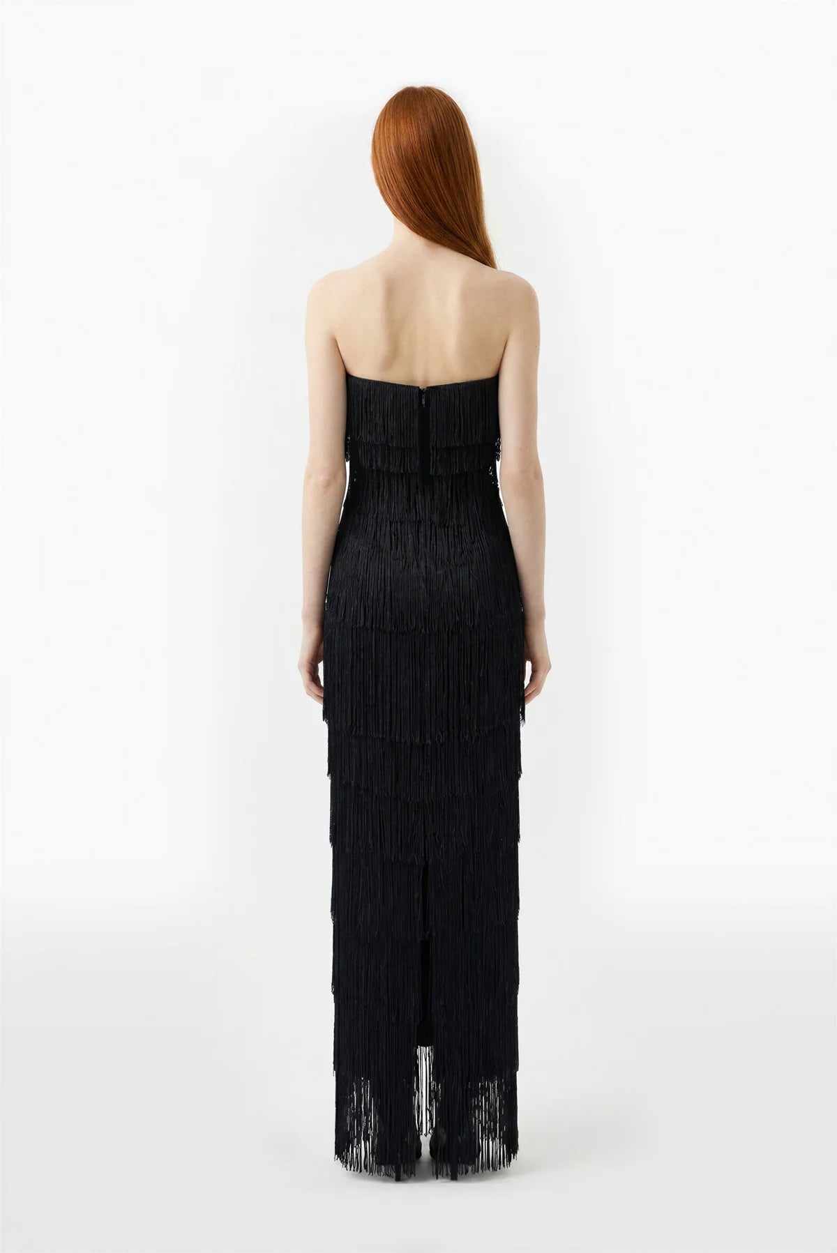 Fringed Strapless Dress