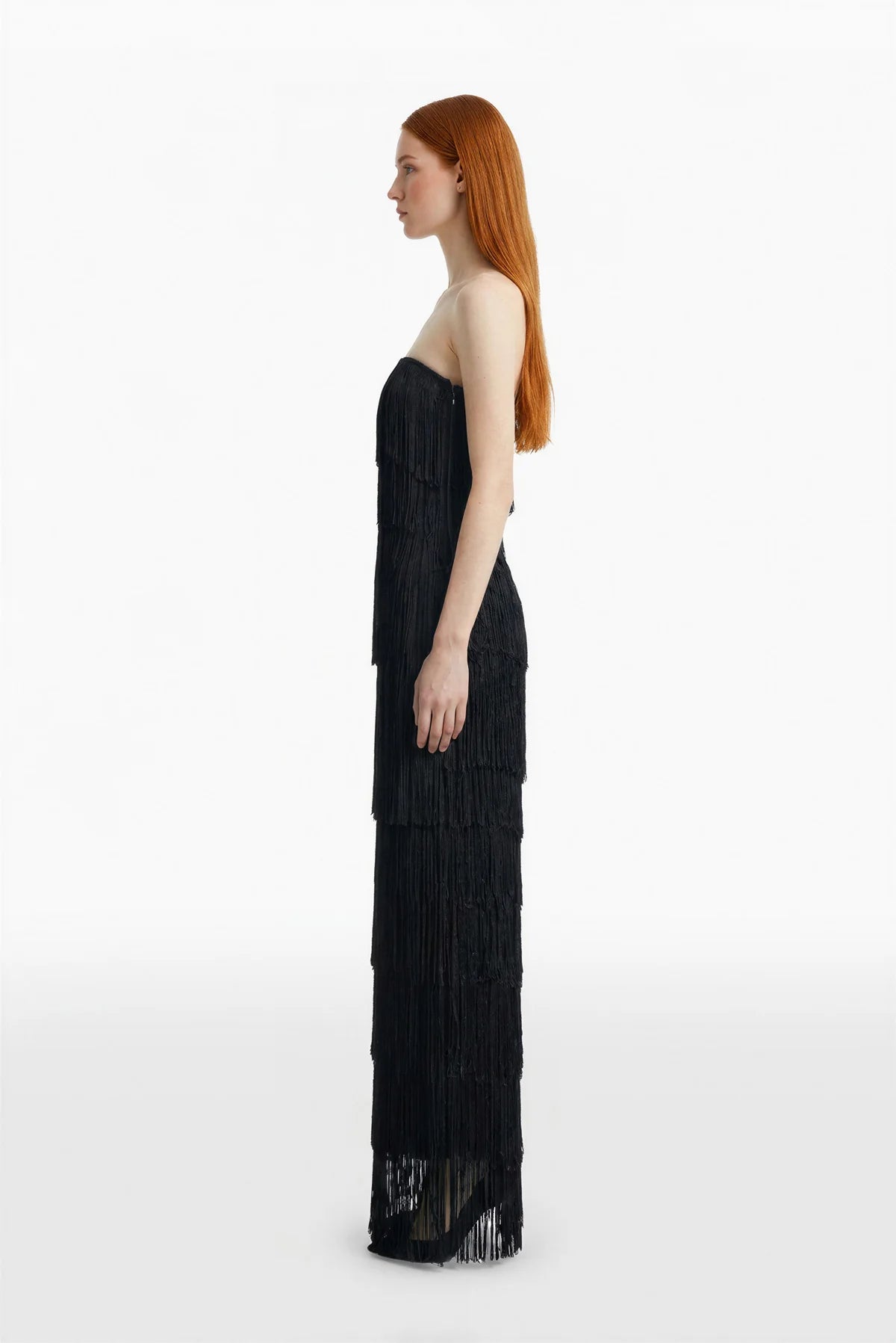 Fringed Strapless Dress