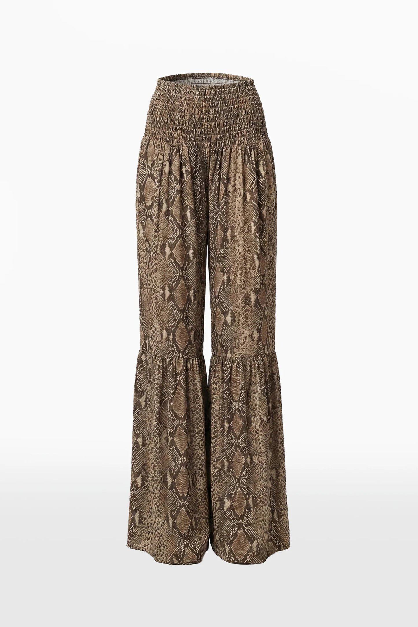Wool Top with Snake Print Pants Set