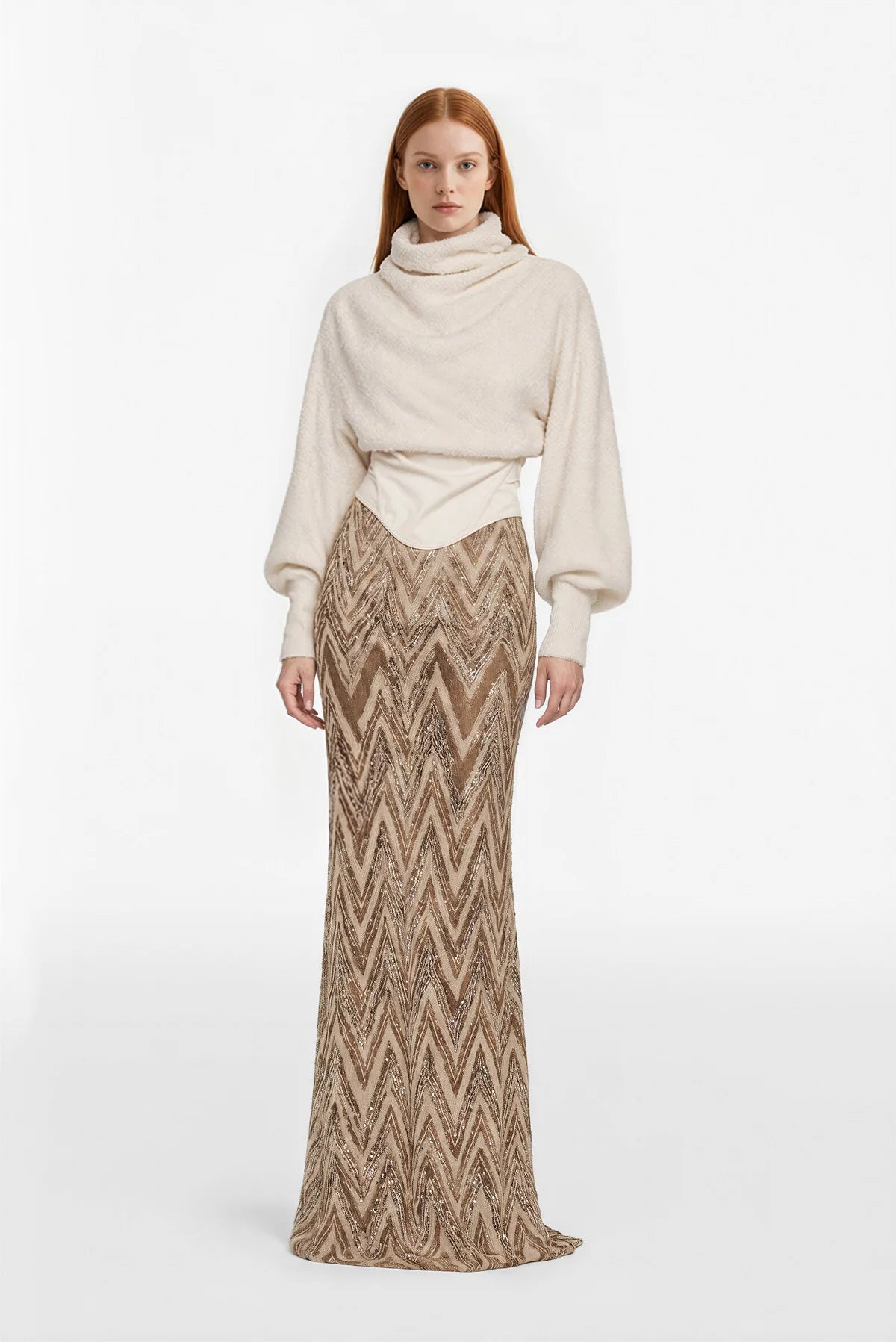 Knit Top and Embroidered Skirt Set