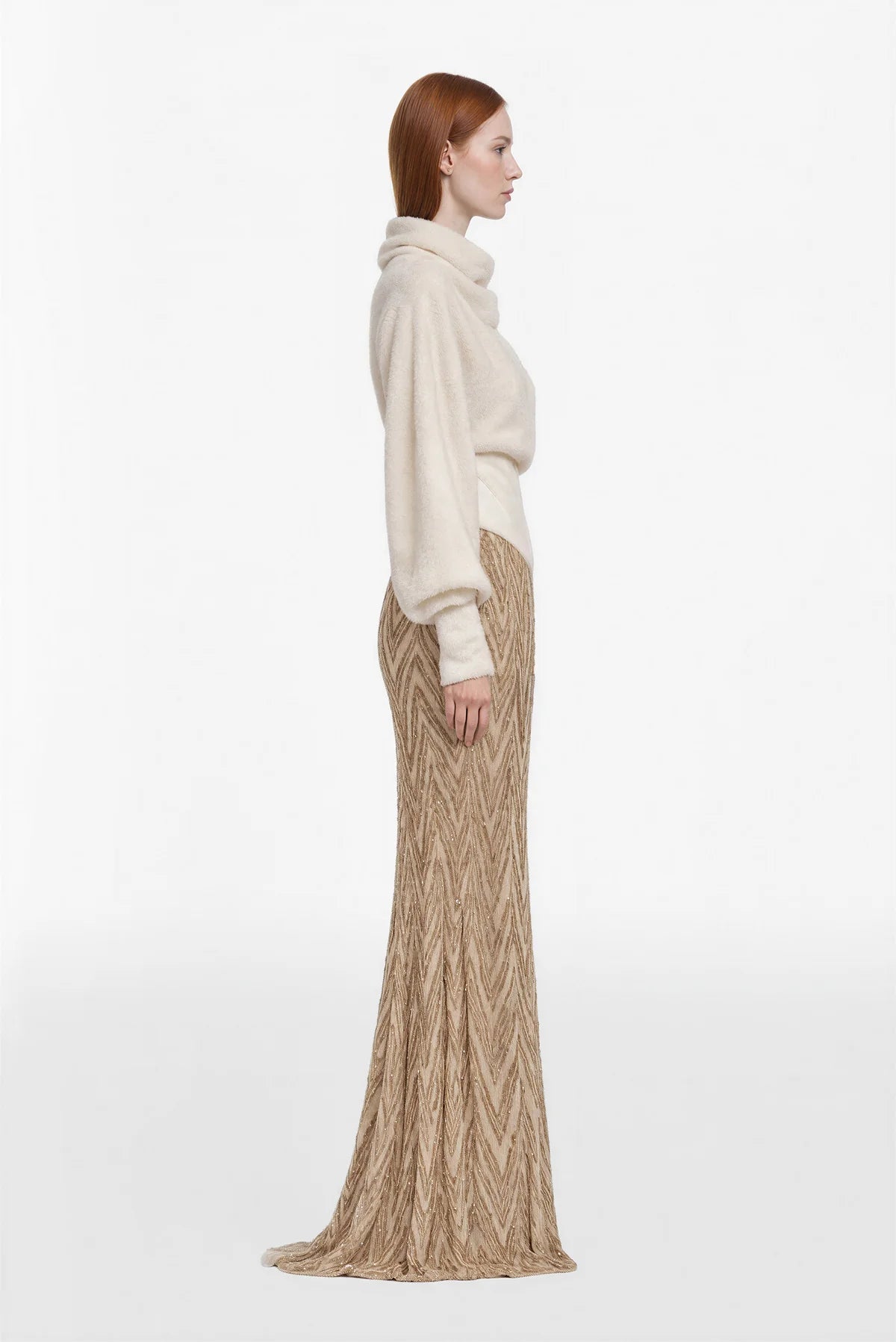 Knit Top and Embroidered Skirt Set