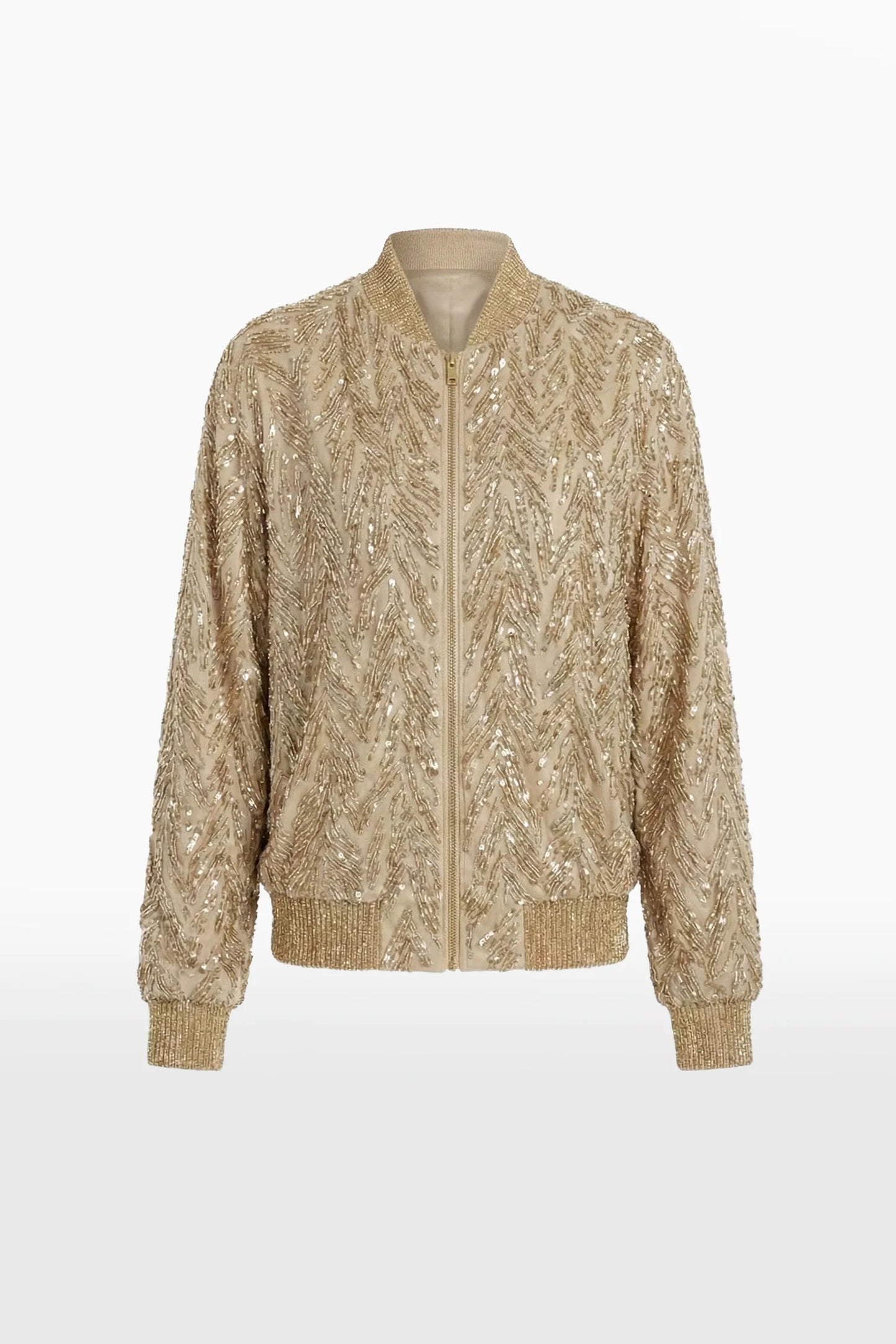 Embroidered Jacket with Satin Top and Skirt