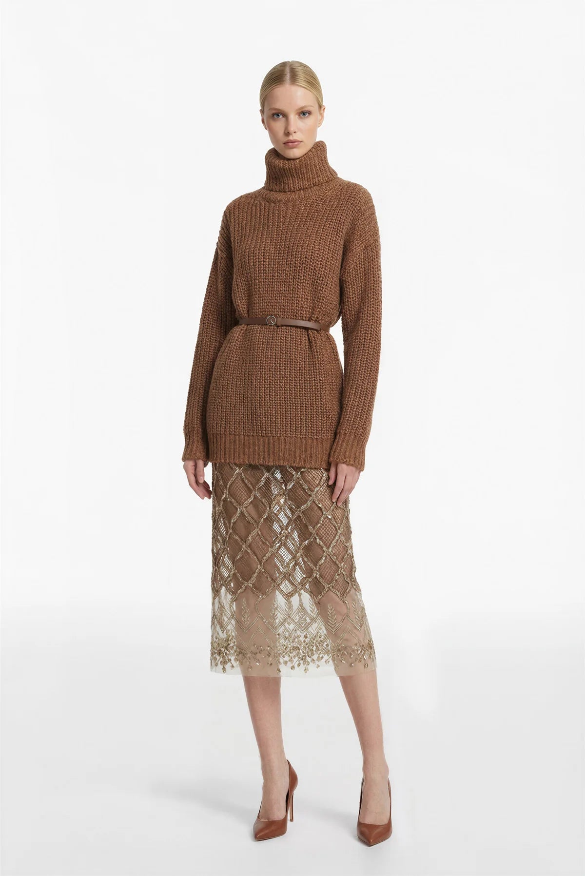 Knit Sweater and Embroidered Skirt Set