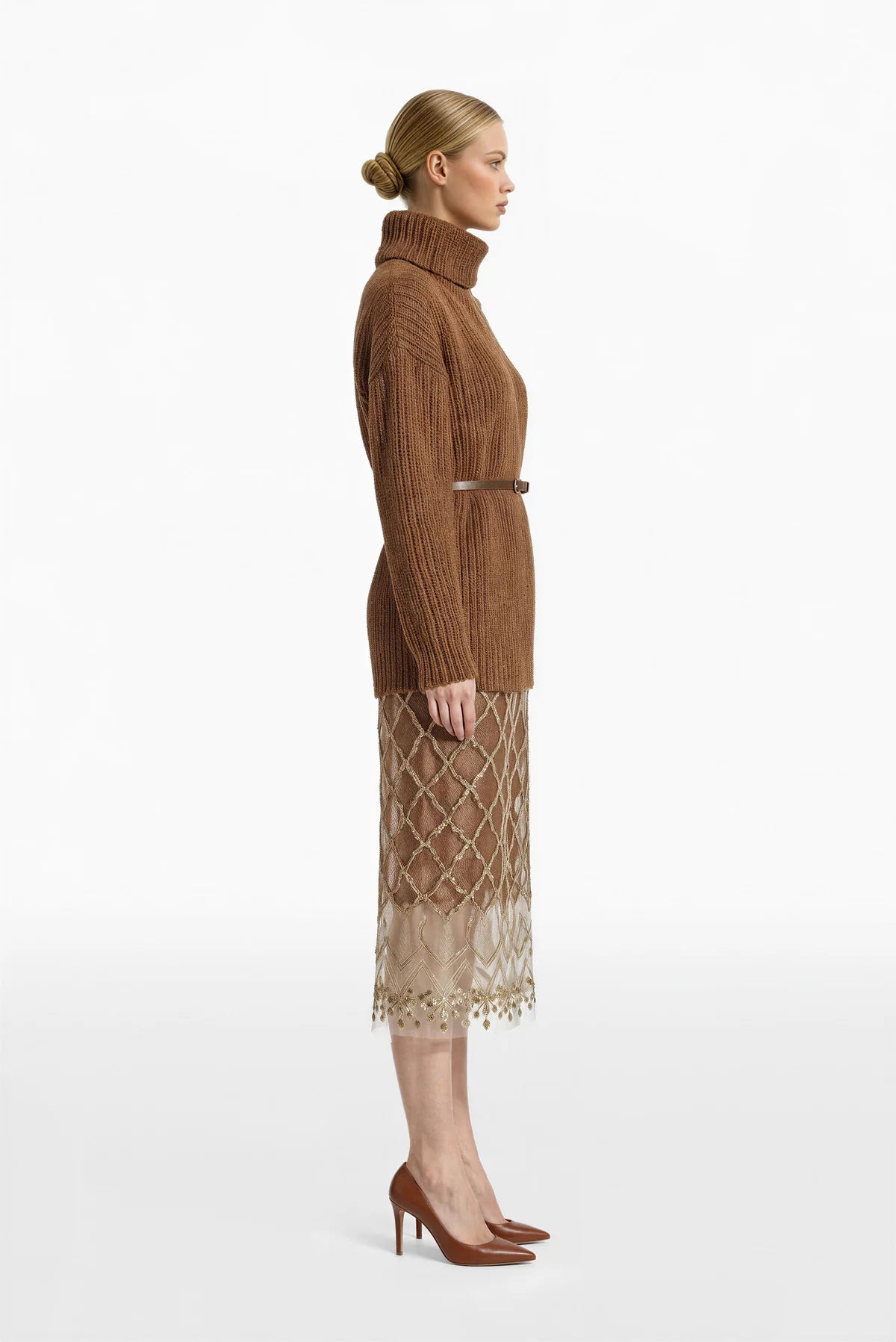 Knit Sweater and Embroidered Skirt Set