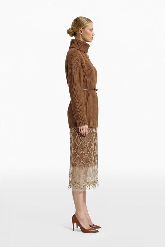 Knit Sweater and Embroidered Skirt Set