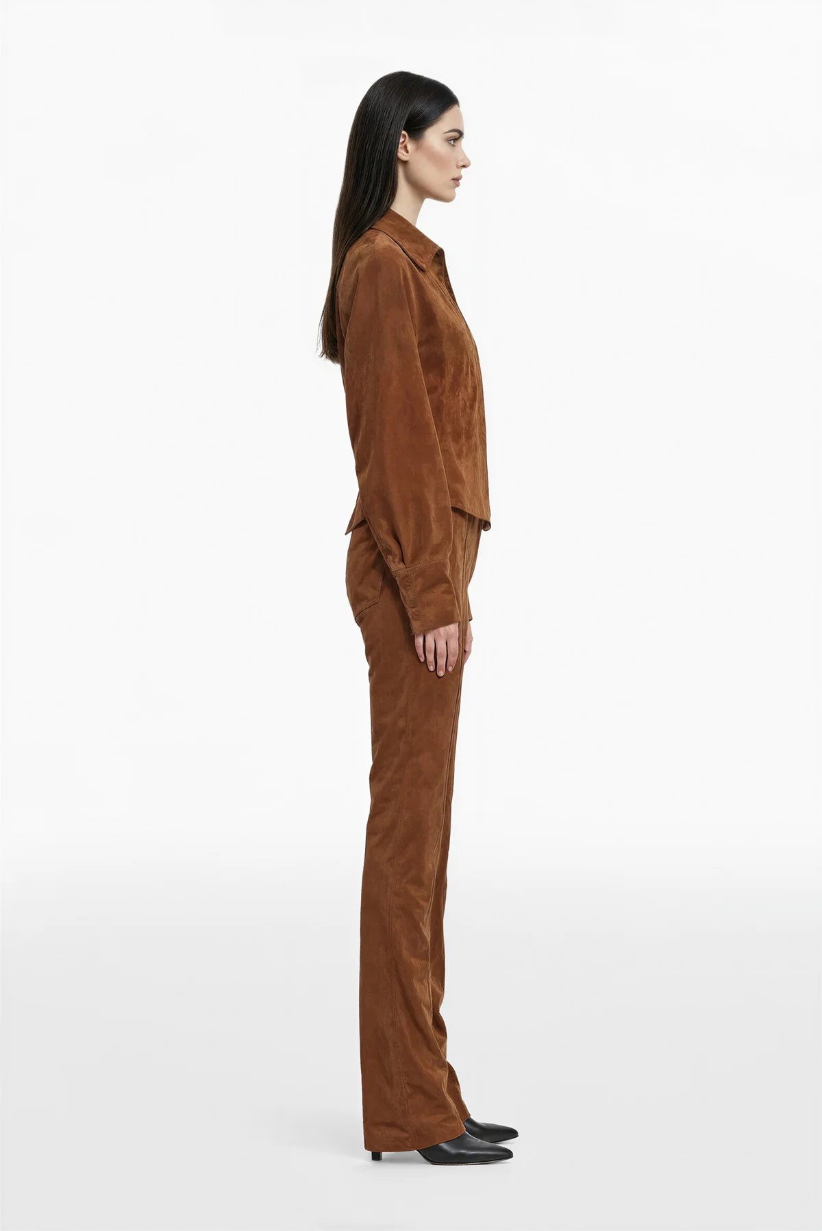 Suede Jacket and Pants Set