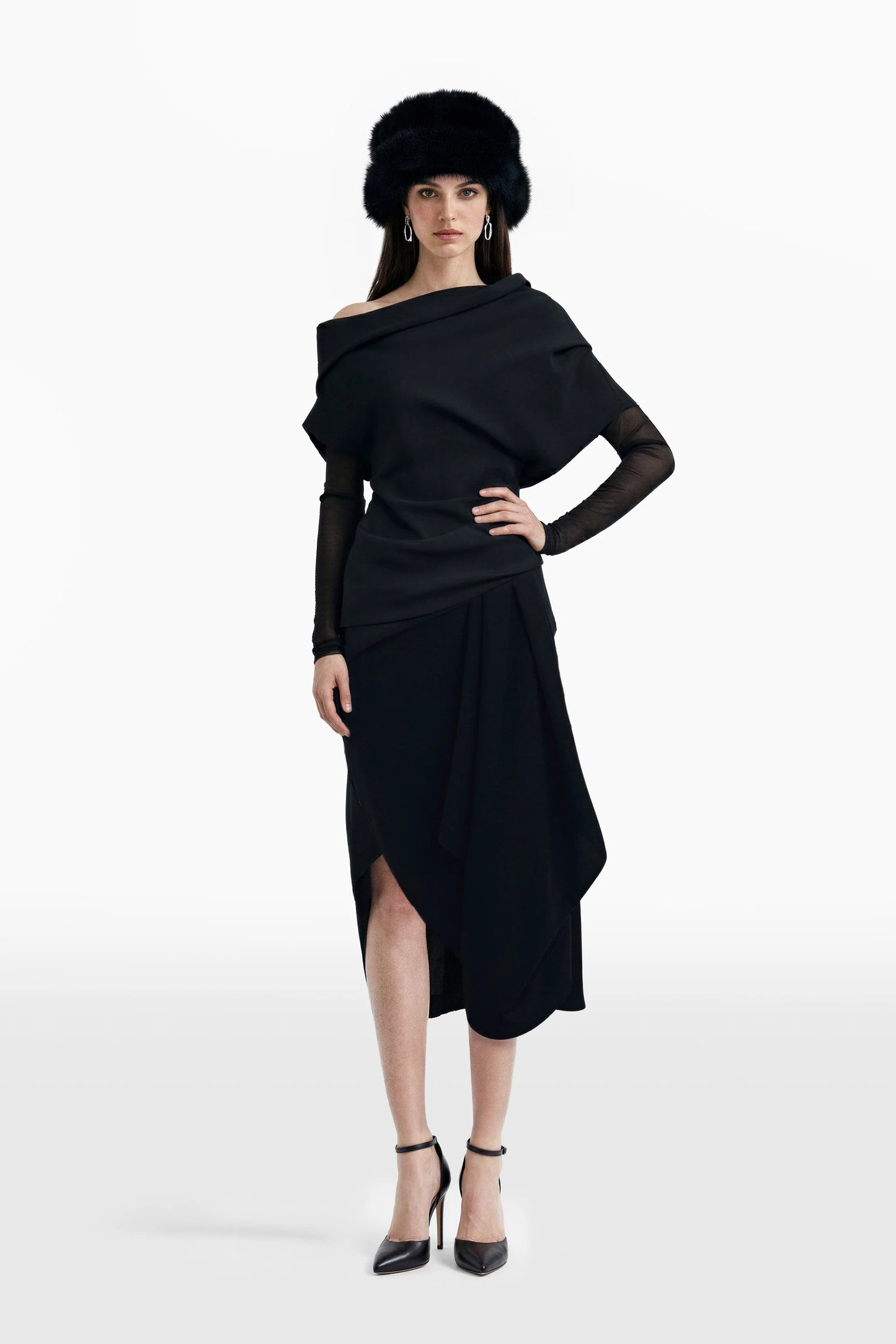 Draped Crepe Dress