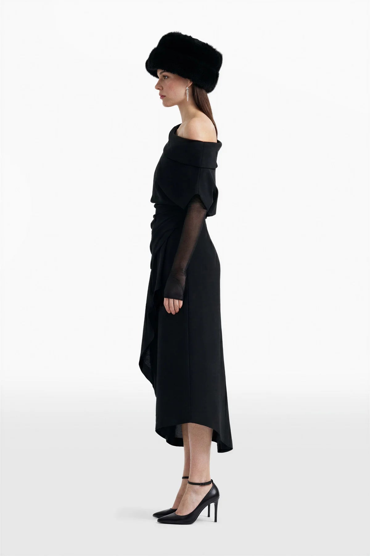 Draped Crepe Dress