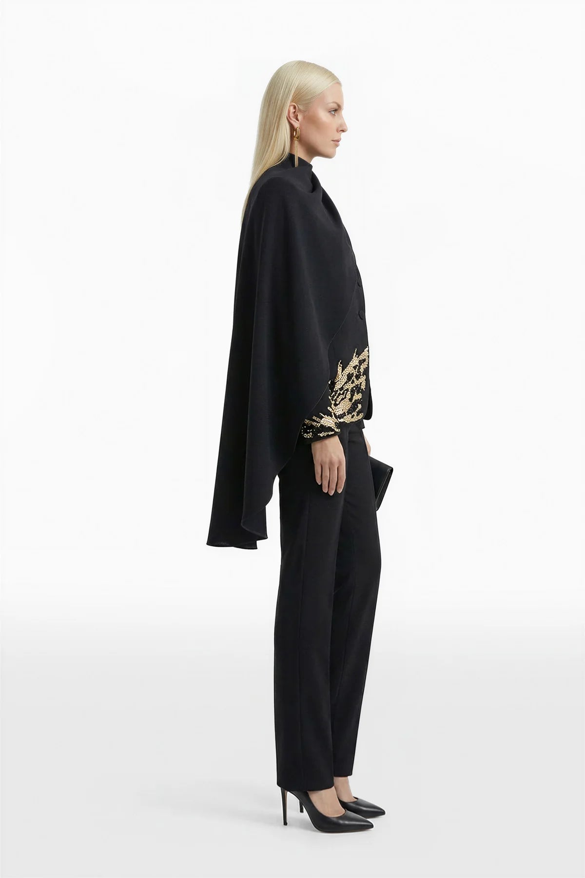 Embroidered Crepe Tailored Set