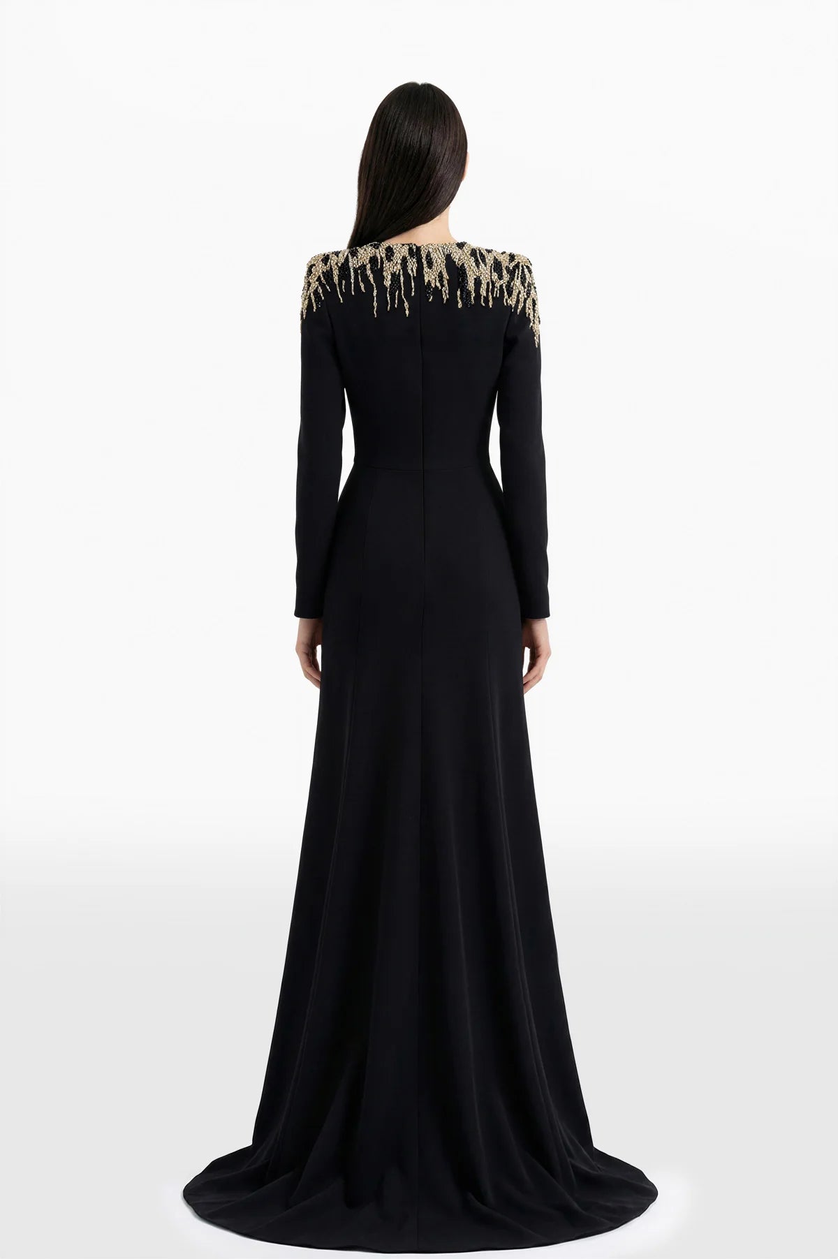 Animal-Inspired Embroidered Crepe Dress