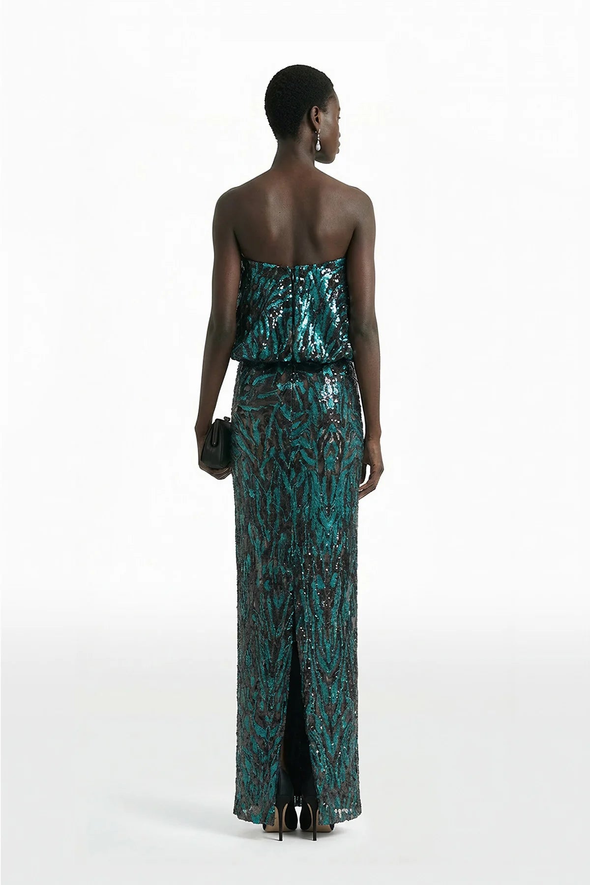 Embroidered Tulle Strapless Dress