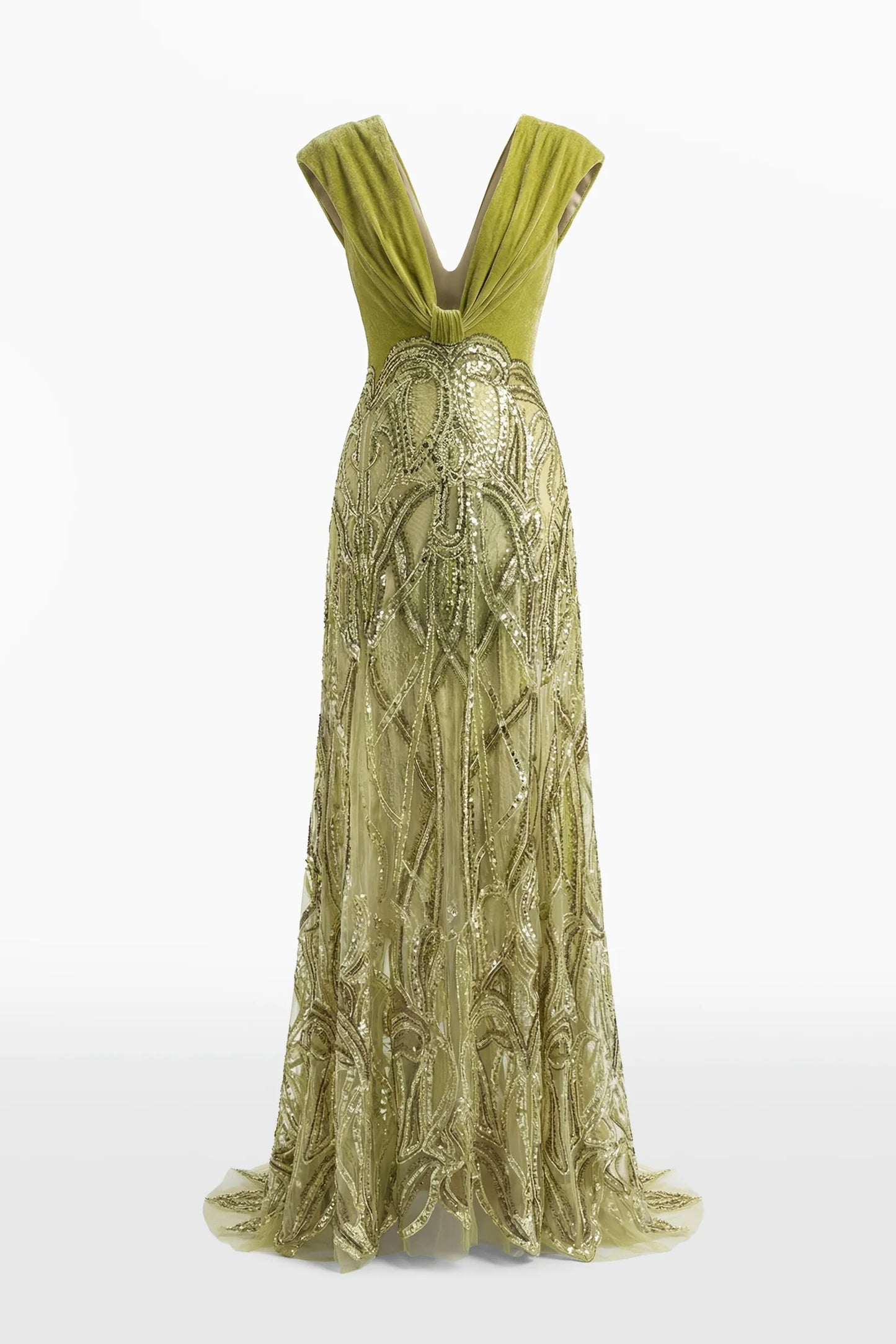 Twisted Velvet Embroidered Dress