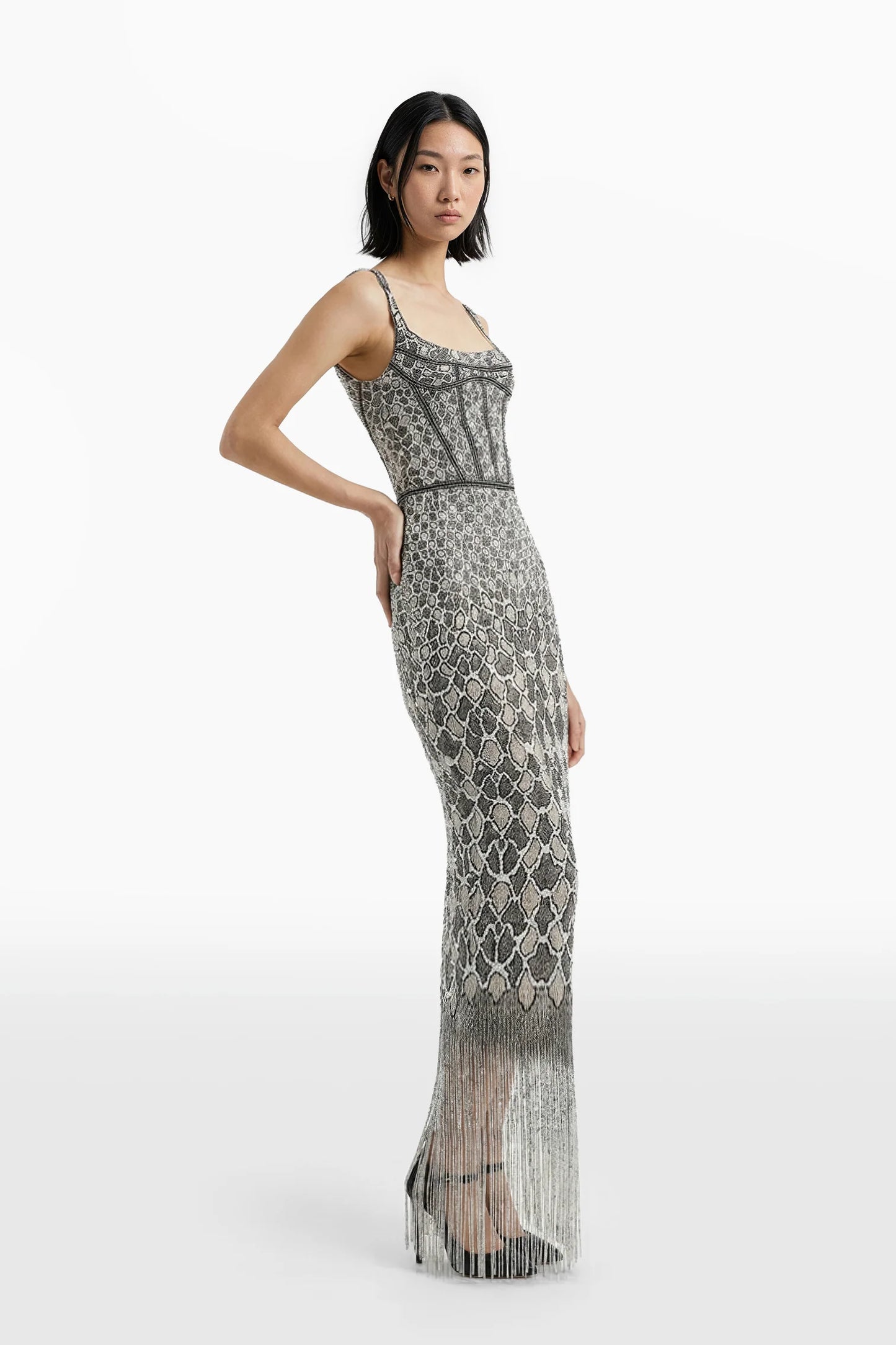 Snake-Inspired Embroidered Dress