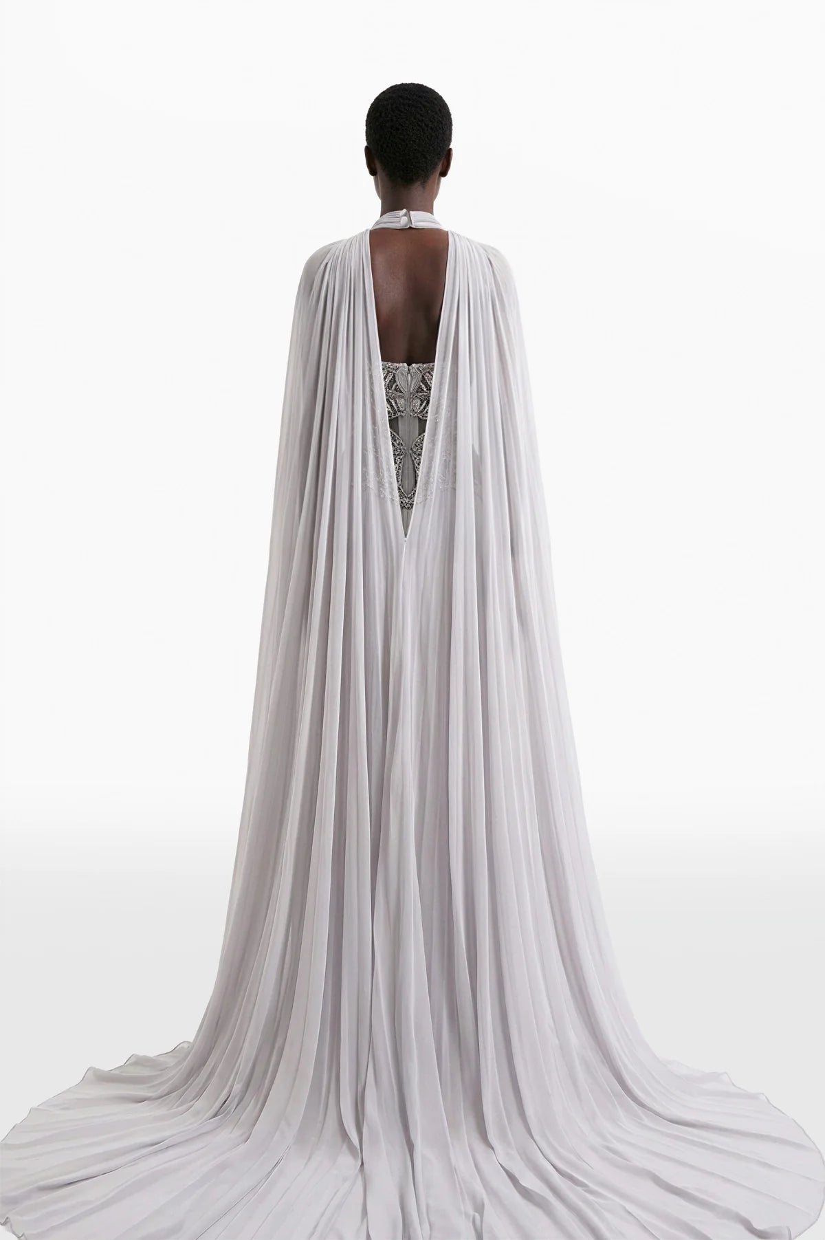 Embroidered Pleated Dress