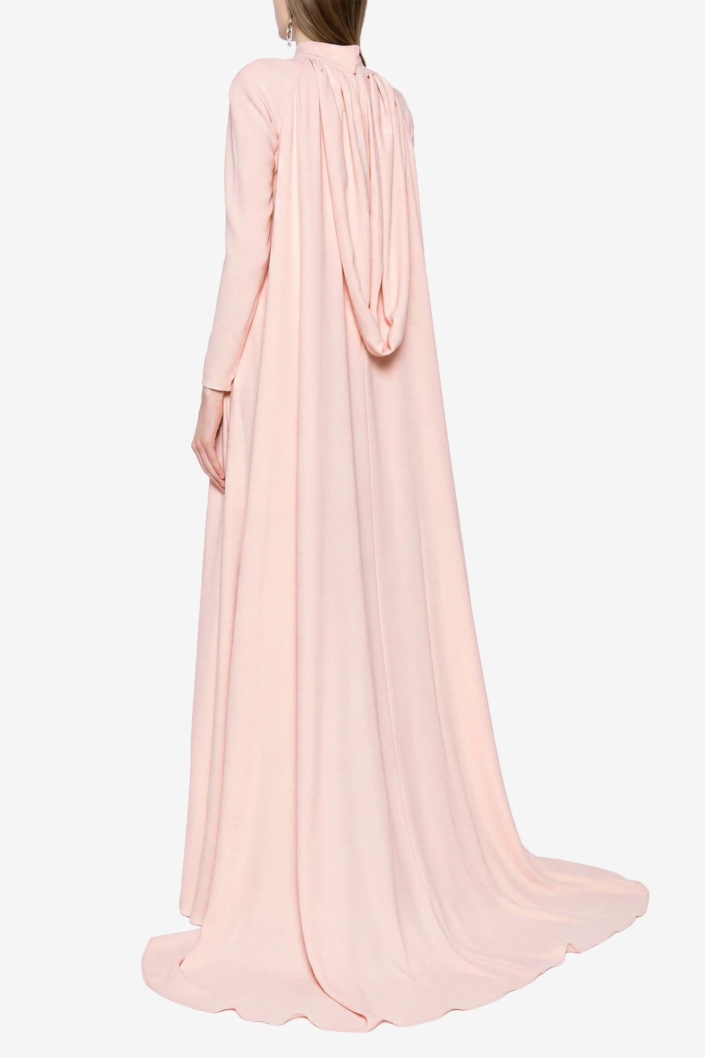 Crepe Kaftan Jumpsuit With Organza Flowers