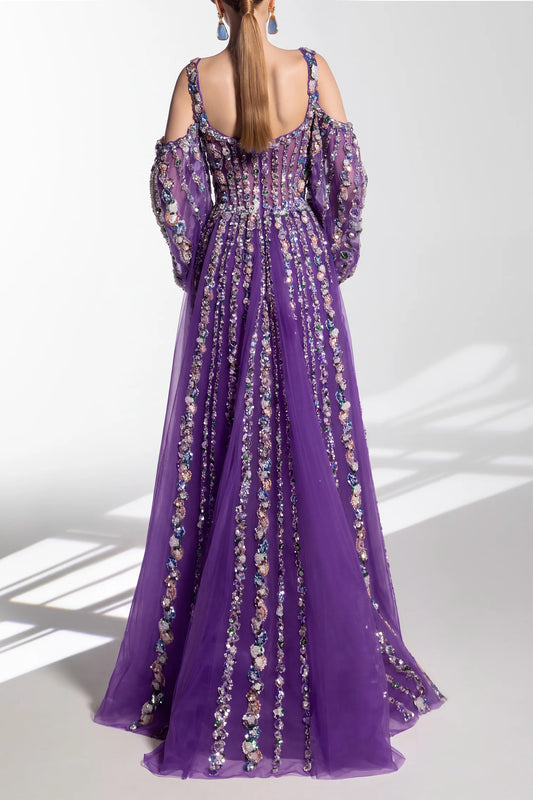Off Shoulder Cold Shoulder Gown