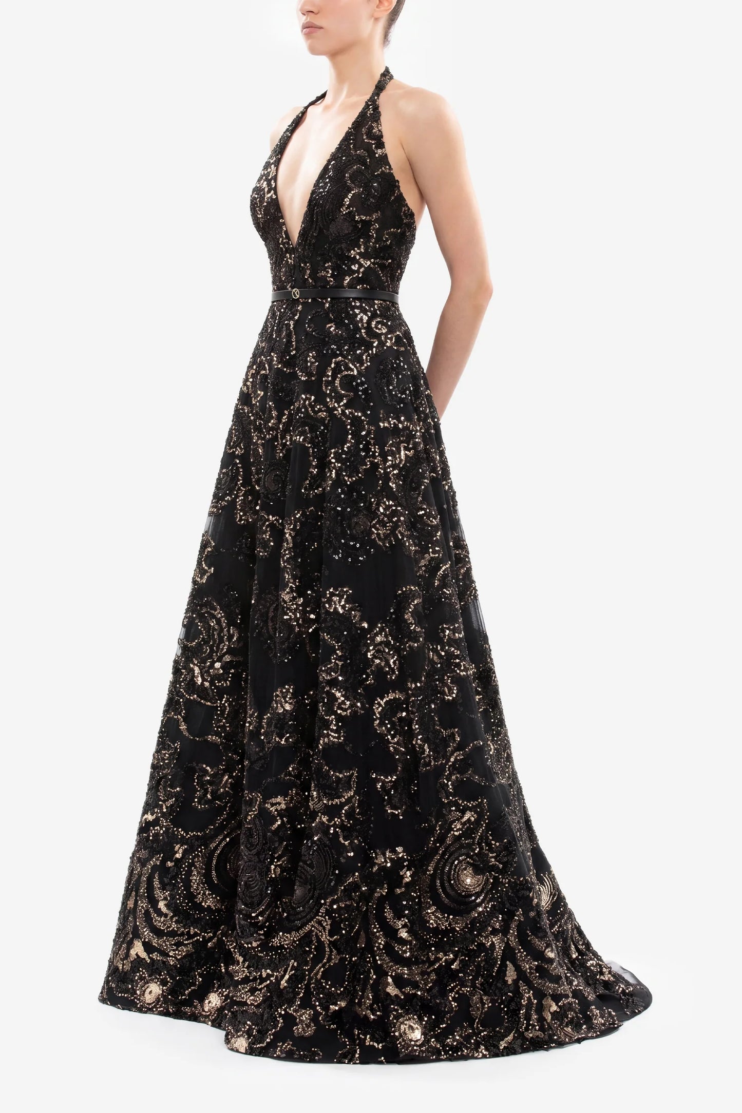 Sleeveless Embroidered Long Dress