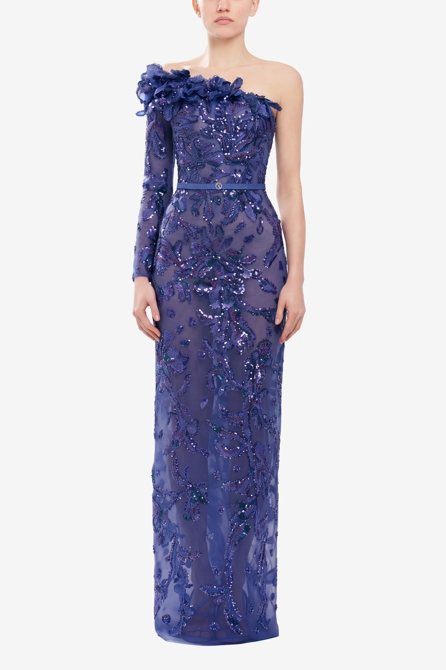 One-Shoulder Embroidered Dress