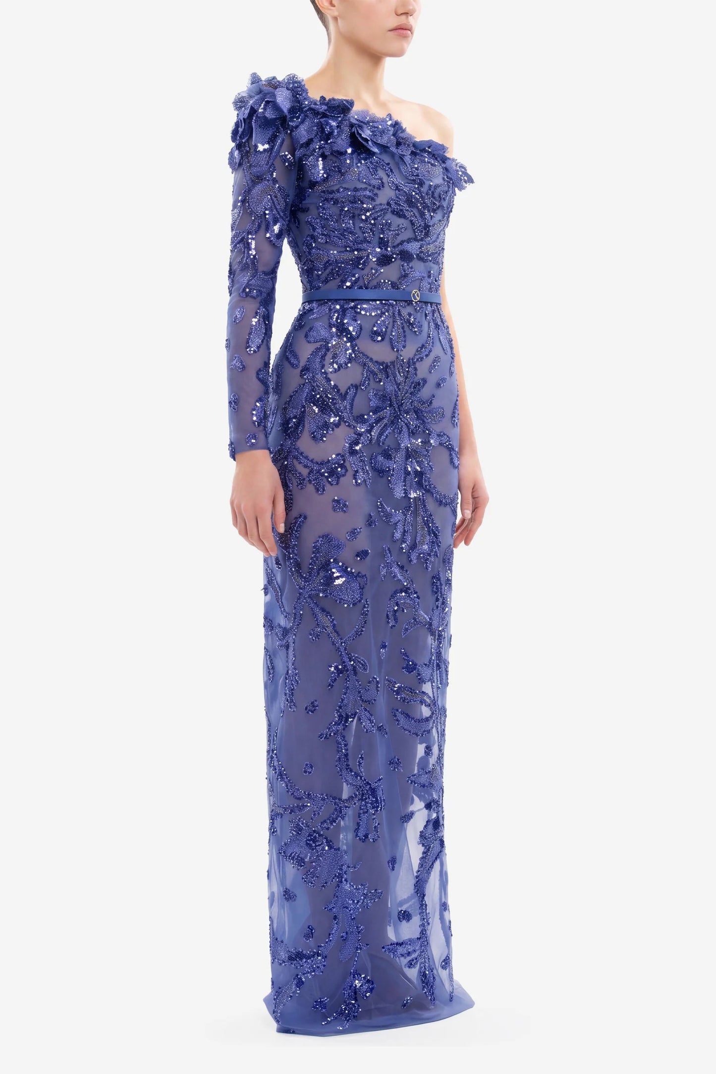 One-Shoulder Embroidered Dress