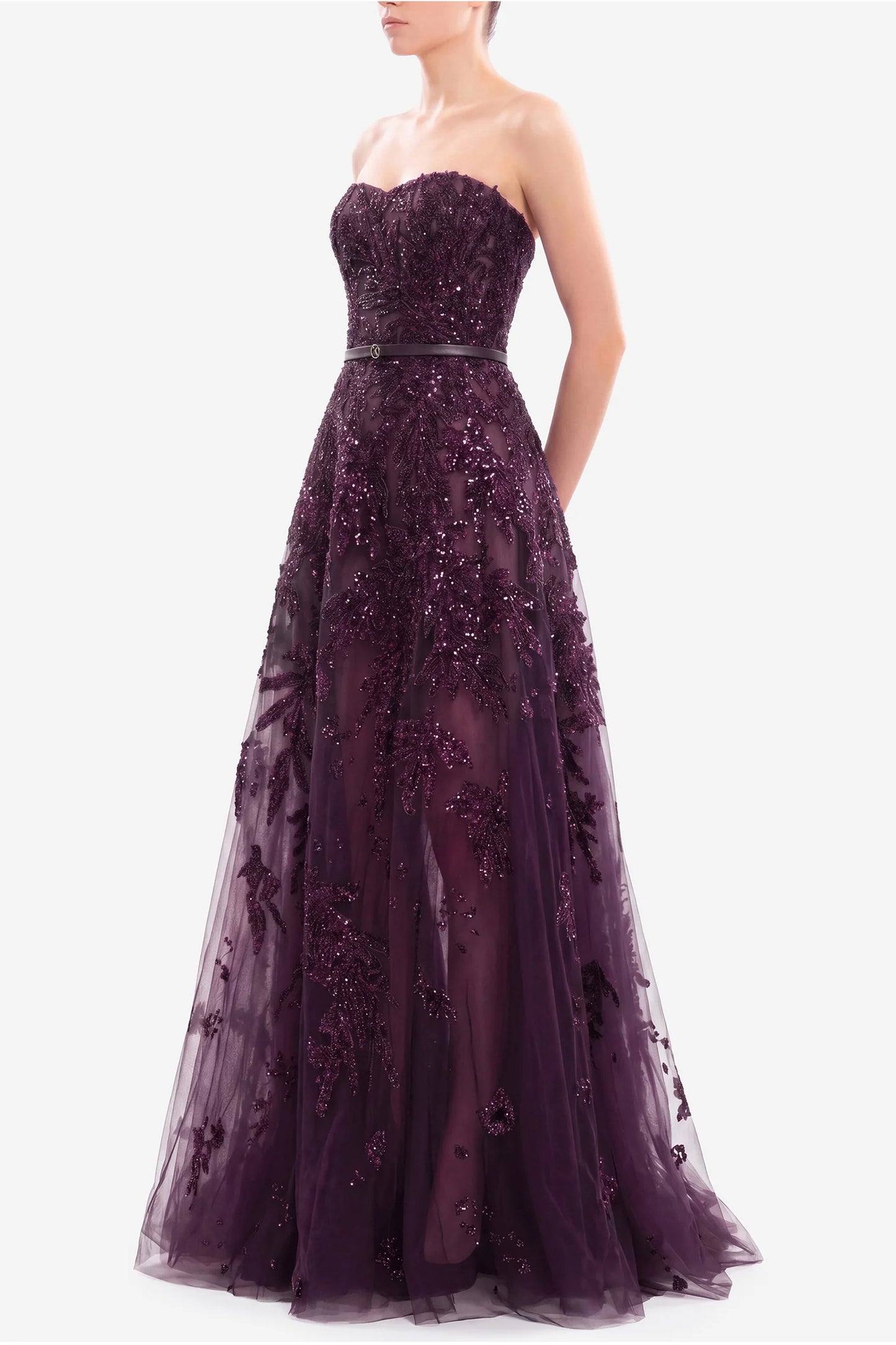 Embroidered Dress & Taffeta Cape