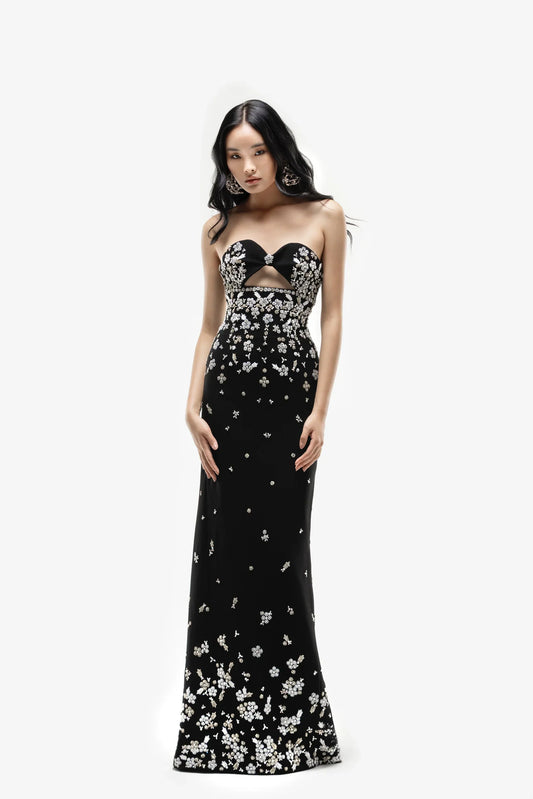 Strapless Embroidered Dress