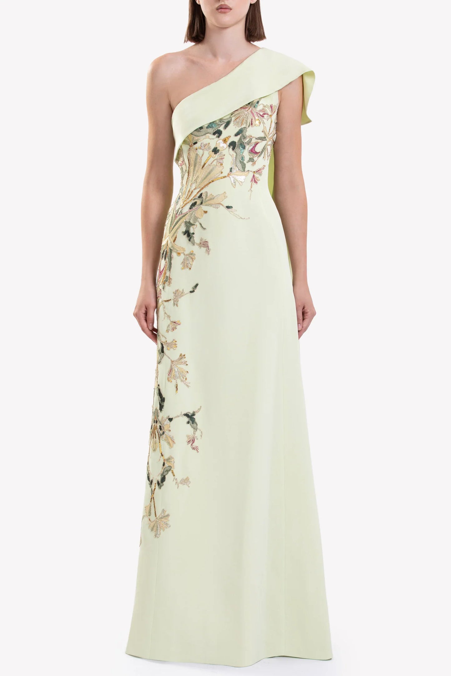 One-Shoulder Embroidered Dress