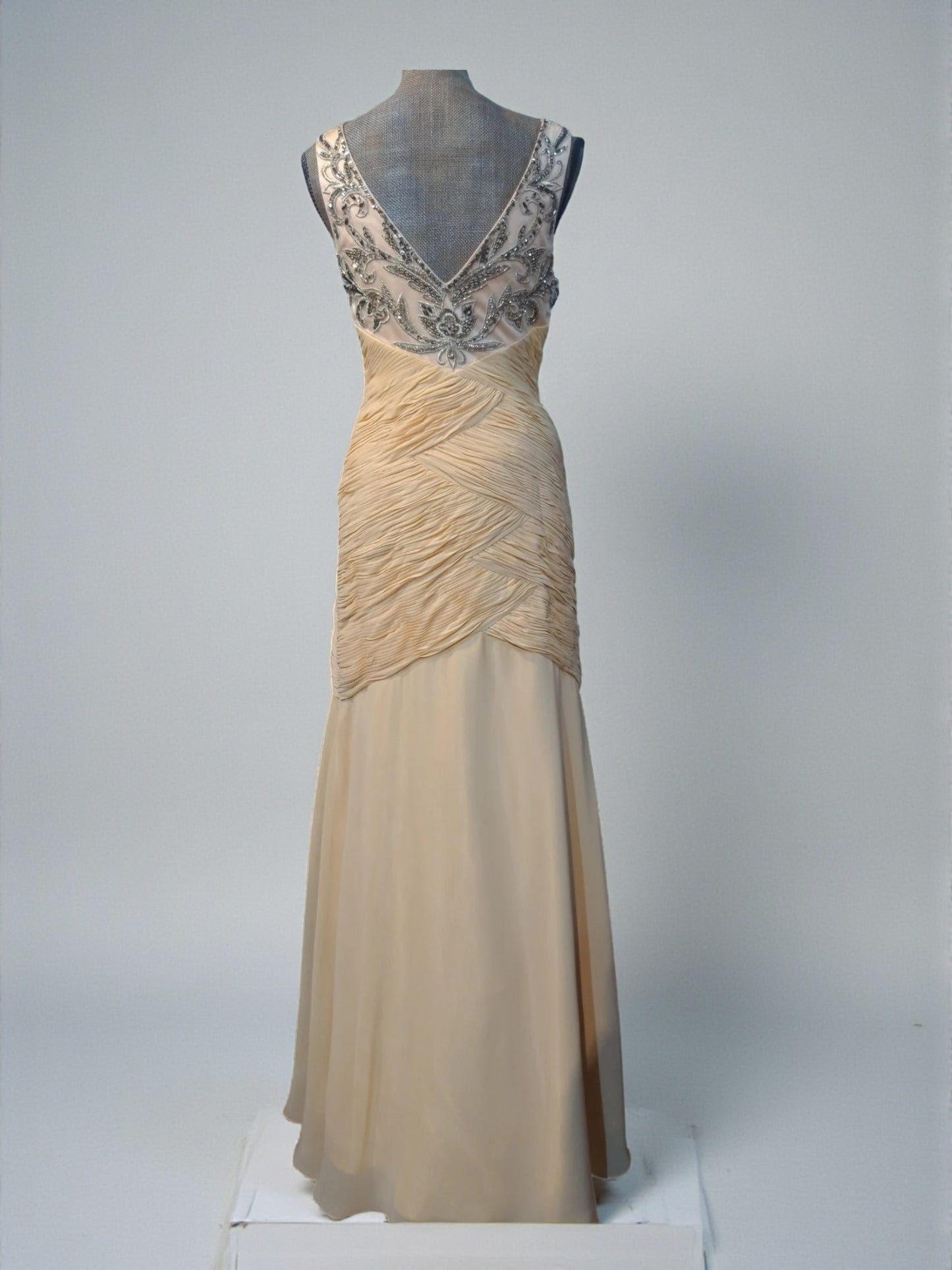 V-Neck Beaded Gown