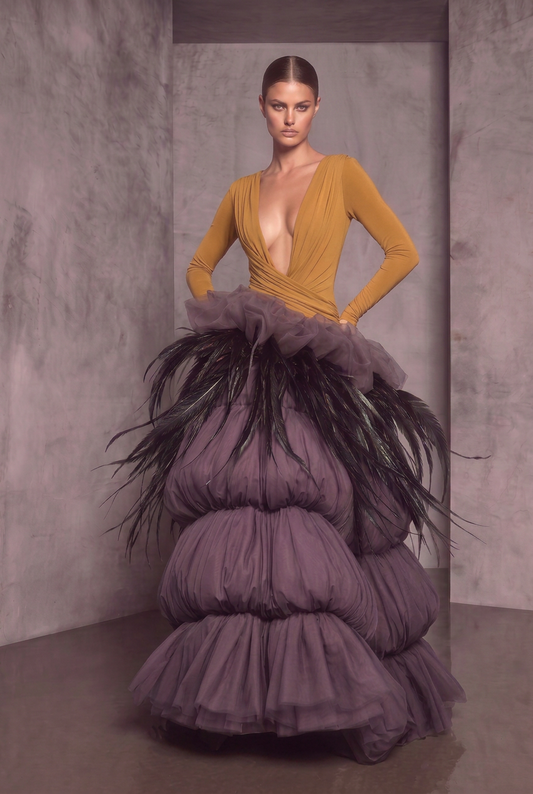 Long Sleeve Evening Gown