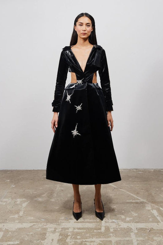 Bi-Colored Coat with Cutouts